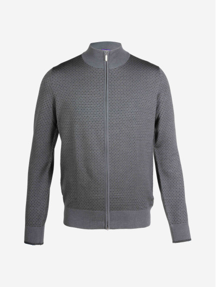 Patrick Hellmann CollectionGray Zip-Up Cardigan image1084
